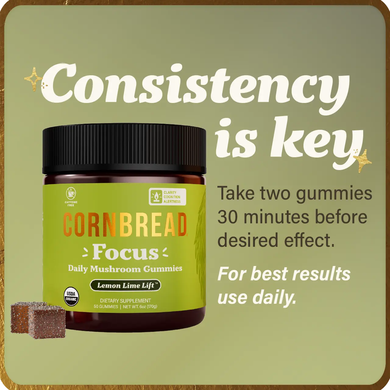 For best results take gummies daily.